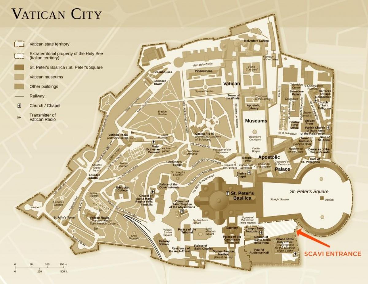 Χάρτης των ανασκαφών γραφείο Βατικανό